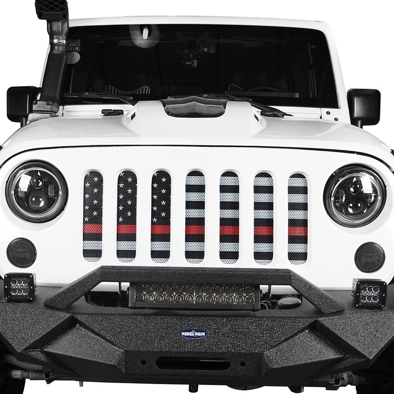 Hooke Road Wrangler Flag Grill Insert JK Mesh Grille Deflector