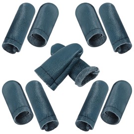 10 PCS Leather Finger Protector Needle - Needle Felting Knitting Finger Protector, Needle Felting Knitting Finger Thimble Guards Tools, Needlework Fingers Thumb Protection Sleeve Cots(Random Color)