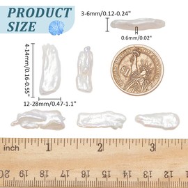 NBEADS 5 Pcs Baroque Natural Keshi Pearl Beads, Freshwater Pearl Seashell Color Loose Spacer Beads for DIY Earrings Necklace Bracelet Jewelry Making Wedding Party Home Decoration, Hole: 0.6mm