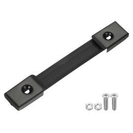 PATIKIL Strap Handle Replacement 6.3 Inch, Rubber Ampere Handles Pull with Metal Caps Luggage Spare Strap Handle Grip for Suitcase Box Case Speaker Cabinet, Black