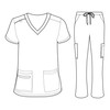ACTIVE UNIFORMS Women's V-Neck Petite Size Scrub Set Cool Stretch