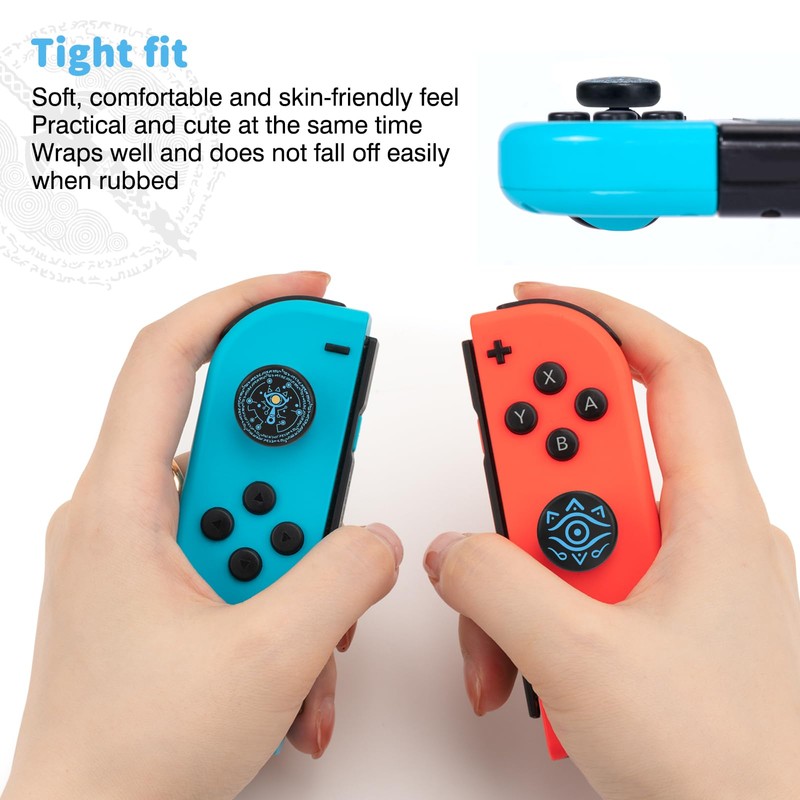 DLseego Switch Thumb Grips,Cool Switch Joystick Cover Anti-Slip Analog Stick