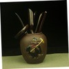 COLLBATH 6pc Ebony Wood Chinese Kung Fu Tea Set Tea
