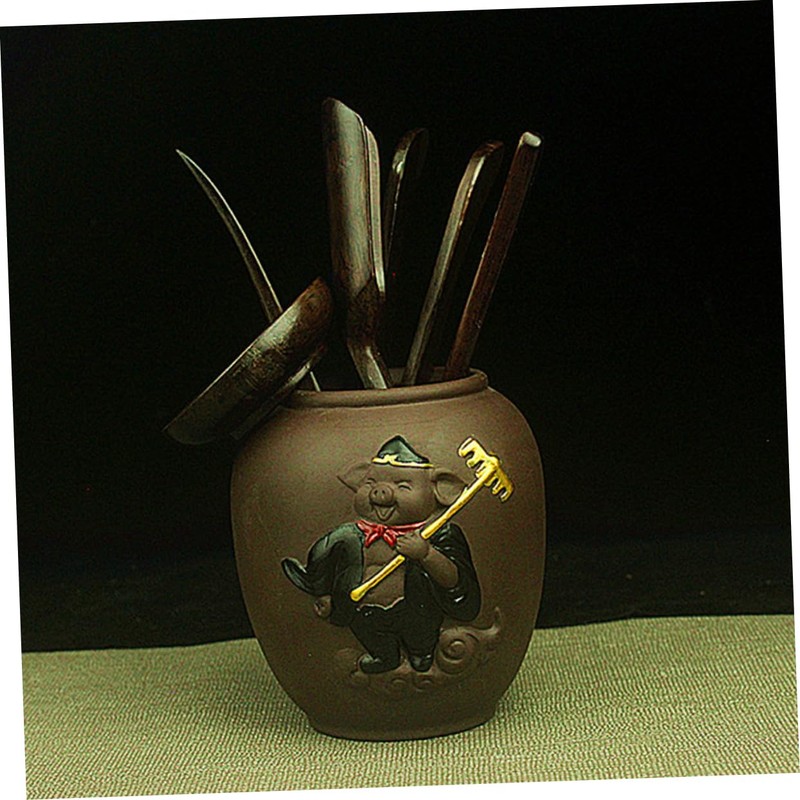 COLLBATH 6pc Ebony Wood Chinese Kung Fu Tea Set Tea