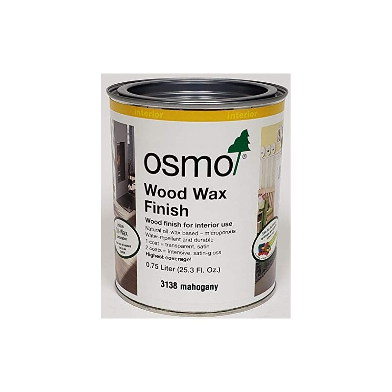Osmo Wood Wax Finish Transparent, 3138 Mahogany - .750 Liter