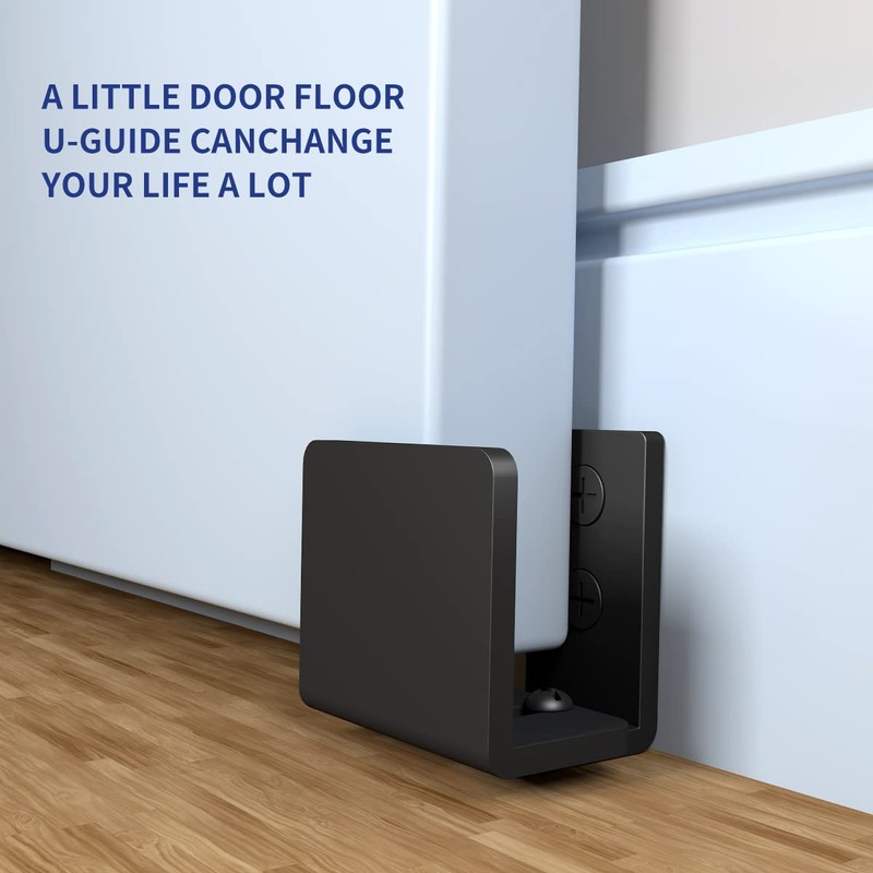 Bdmetals Sliding Barn Door Floor Guide,U Shape Adjustable Door Bottom