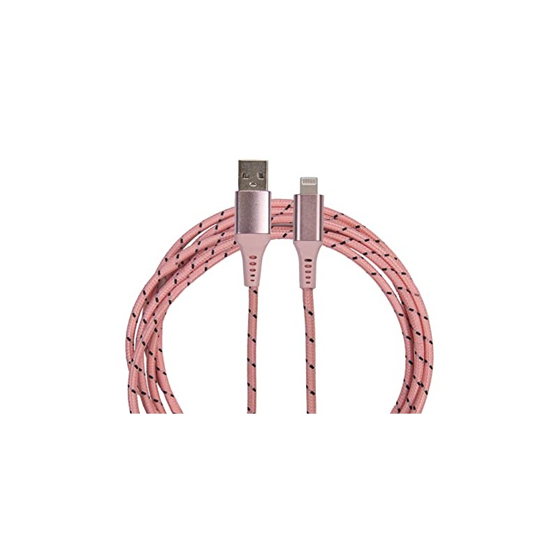 Simply Southern 10 Foot Lightning Charging Cable Cord, Coral Stripe