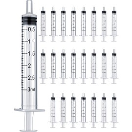 HaBeuniver 3ml Luer Slip Syringe with Measurement - 50 Pack - Bulk Package, Disposable - Plastic Syringe for Scientific Labs, Feeding Pets, Refilling and Measuring Liquids