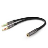 KINGTOP Headset Splitter Cable 3.5mm Female to 2 Male