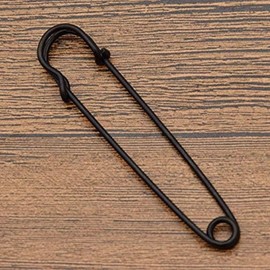 Black 50mm Length Safety Pin Safety Blanket Pin Pack of 15