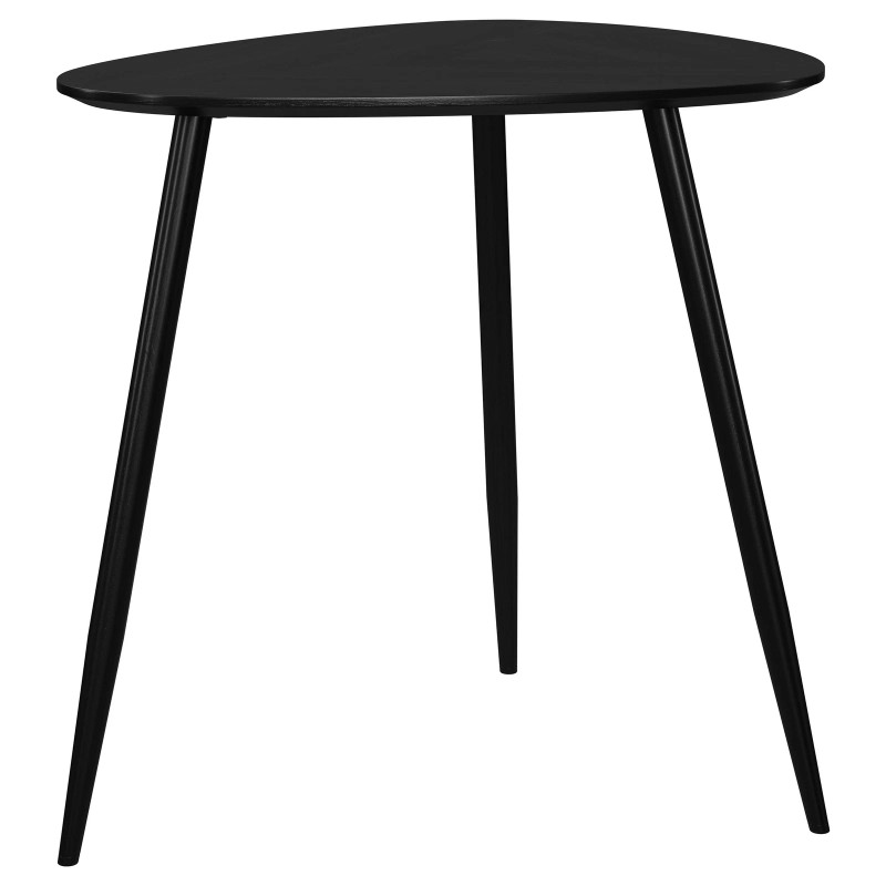 Coaster Odessa Mid-Century Triangular Solid Wood End Table Black