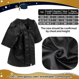 Cozypower Baby Graduation Cap and Gown for Infant Toddler Costume With Certificate for Preschool Nicu Gift(M(6-12 Months)) Black
