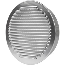 8" Inch Aluminum Universal Louvered Vent Cover - Wall Mountable Louvered Duct Termination - Steel Wire Screen - Air Intake and Exhaust Soffit Vent