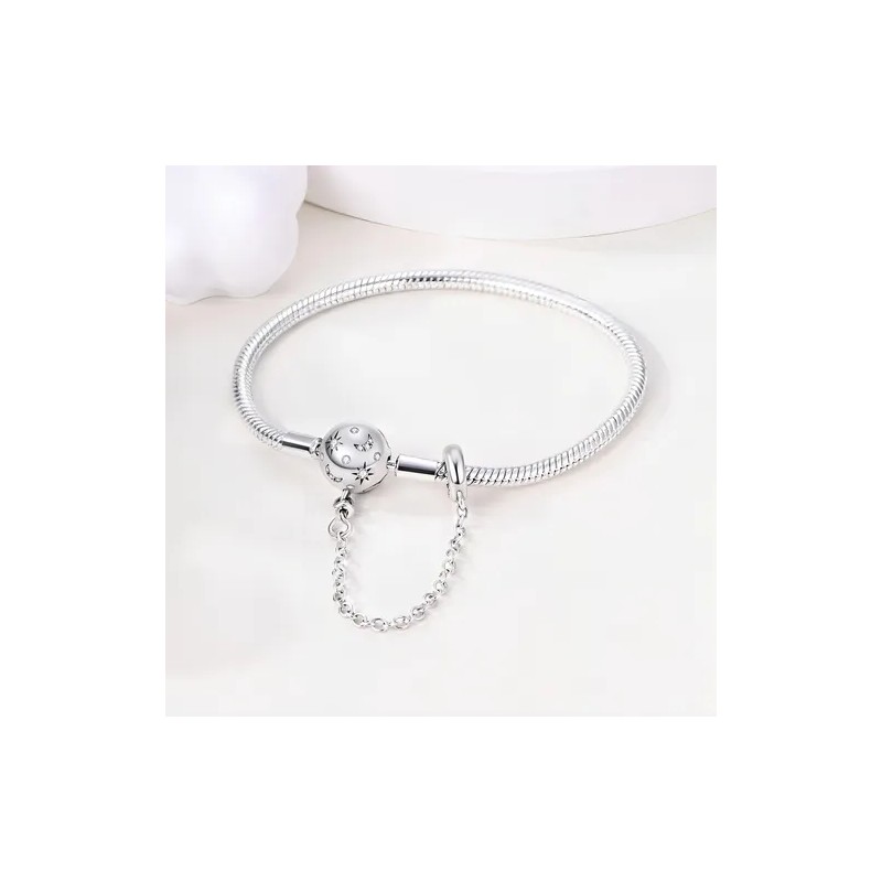 Pulsera De Plata 925 De Serpiente, Cadena Segura El Mundo