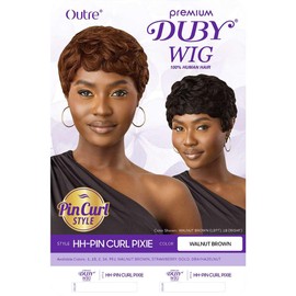 Outre Duby Wig - Human Hair - Pin Curl Pixie (JET BLACK 1)
