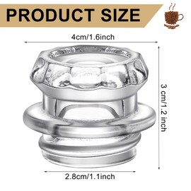 Vesici Percolador de café de repuesto, 4 piezas de percolador de vidrio de repuesto, piezas de percolador de café transparente, parte superior de vidrio, 1.37 pulgadas