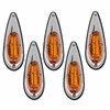 12V 24V 5 Pcs Amber Cab Roof Marker Lights Waterproof