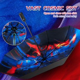 ZUOYOUZ Folding Umbrellas, Compact Portable Auto Folding Umbrella with Cute Prints for Travel in the Rain, UV Protected, Foldable, Perfect for Car and Travel, Dazzle