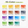 Zrpot Mini Watercolor Travel Set, 15 Color Pocket Watercolor Paint