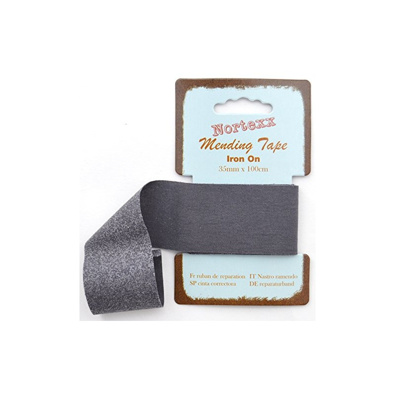 Nortexx Iron On Repair Tape-Dark Grey, 100% Cotton, 14 x