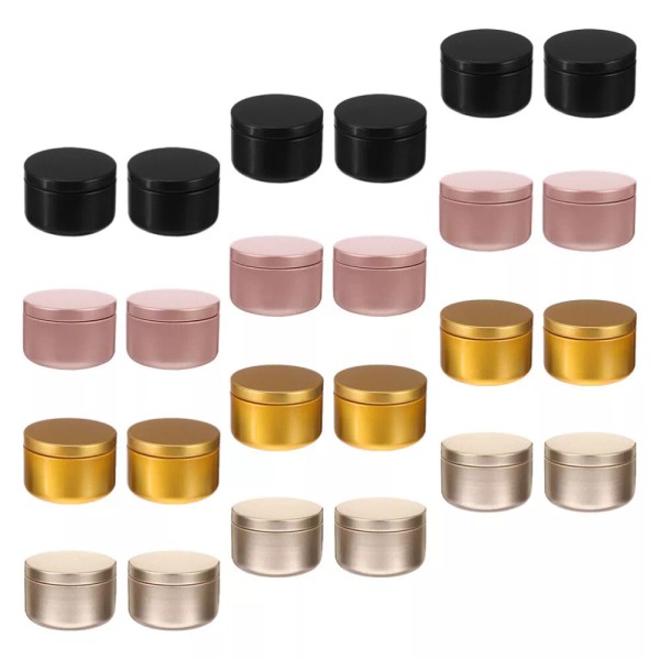 Unbranded 24 Pcs Round Travel Empty Storage Containers Metal Candle