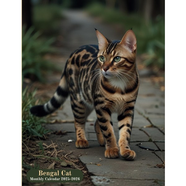 2025-2026 Bengal Cat Monthly Planner: Two Years Calendar Organizer For