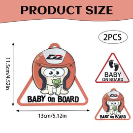 PHIOMUUE 2 PCS Baby on Board Sticker for car,Baby on Board Warning Sign for car,Safety Sign for Rear/Side Windows & Bumpers,Ultra Durable Weatherproof