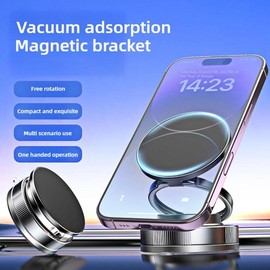 BAILIXIN Vacuum Magnetic Phone Holder for Car, 360° Adjustable Suction Cup Phone Mount, Foldable & Portable Vacuum Magnetic Phone Stand for All Smartphones & All Car Models & Gym/Bathroom Mirror