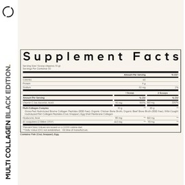 Codeage Polvo De Péptidos De Colágeno Múltiple  Probióticos Black Edition, Suplemento En Polvo De Vitamina C Y Ácido Hialurónico, De Animales