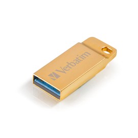 Verbatim Executive USB-Stick aus Metall, 16 GB, USB 3.2 Gen 1, USB Speicherstick, für Laptop Notebook Ultrabook TV Autoradio, USB-3-Stick, Datenstick inklusive Schlüsselring, Gold