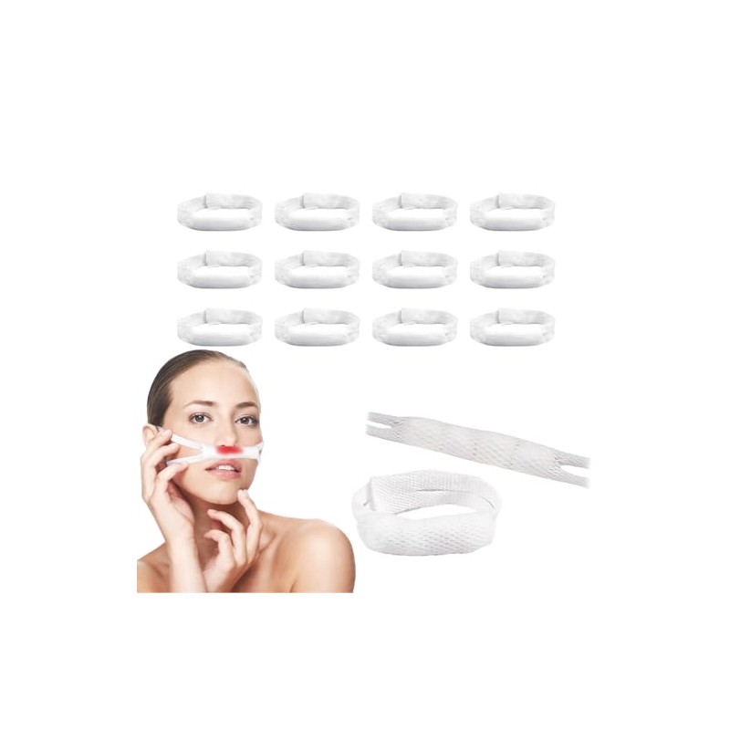 SPOKKI 12 PCS Elastic Nose Bandages, Nasal Bandage Mesh Bandages,