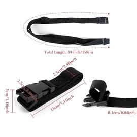 Ruicaifu 6 Packs Nylon Luggage Straps, Webbing Straps with Quick-Release Buckles Adjustable Travel Packing Belts Suitcase Belts for Luggage Backpack Tent Sleeping Bag Cargo (Black)