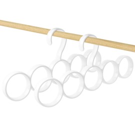 Vivi Bakie Scarf Hangers Set of 2 Multi Hangers Ring Tie Hanger Stall Hanger Closet Storage Belt Hanger Small Hanger Multifunction Round (White)