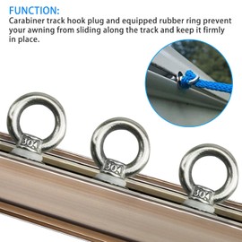 SHUIYUE 6 Sets 6mm Awning Rail Stoppers with M4 Awning Rail Stoppet and Silica Gel Ring,304 Stainless Steel Campervan Awning Stoppers,for Caravan Motorhome Campervan Camping Tent