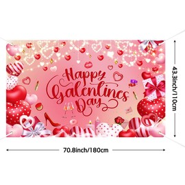 Lofaris Kids Party Banner - 70.8x43.3 Inches Red & Pink Galentine's Day Celebration Decoration - Perfect for BFF Parties, Valentine's Day, and Engagement Events