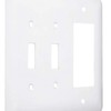 TayMac WRW-TTR Maxi/Princess Metallic Wallplate with Two Toggle, One Decorator/Rocker, Three Gang, White Smooth