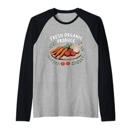 Fresh Organic Produce Vegetables Vegetable Garden, Gardener Raglan Baseball Tee