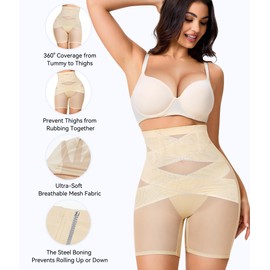 REDPAI Tummy Control Shapewear Shorts Butt Lifting Panties High Waist Shaping Body Shaper Underwear Thigh Slimmer Girdle