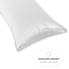 SHARE SILK 20 Momme 100% Mulberry Silk Pillowcase for Hair and Skin, Envelope Closure Pillow Covers 1PC, Hypoallergenic Breathable for Beauty Sleep (50x90 cm, Cream)