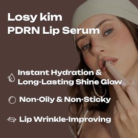 PDRN - Suero labial tintado de alto brillo, brillo natural ultra hidratante, esmalte de color voluminizador no pegajoso con brillo duradero, reparació