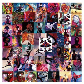 62 Sheets Cool Anime Film Figures DIY Waterproof Stickers, Cute Spider Hero Stickers for Children Fans, Kawaii Cartoon Sticker Cartoon Spider Stickers for Cup Motorcycle Suitcase Laptop Skateboard