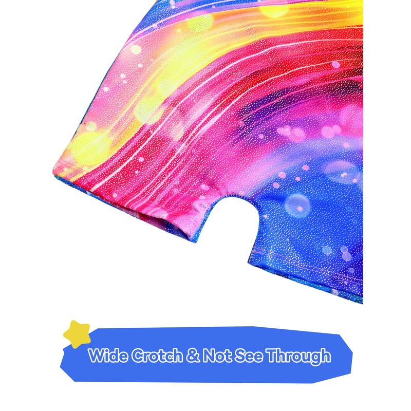Gymnastics Leotards for Girls 8-9 Years Old Sparkly Rainbow Ray