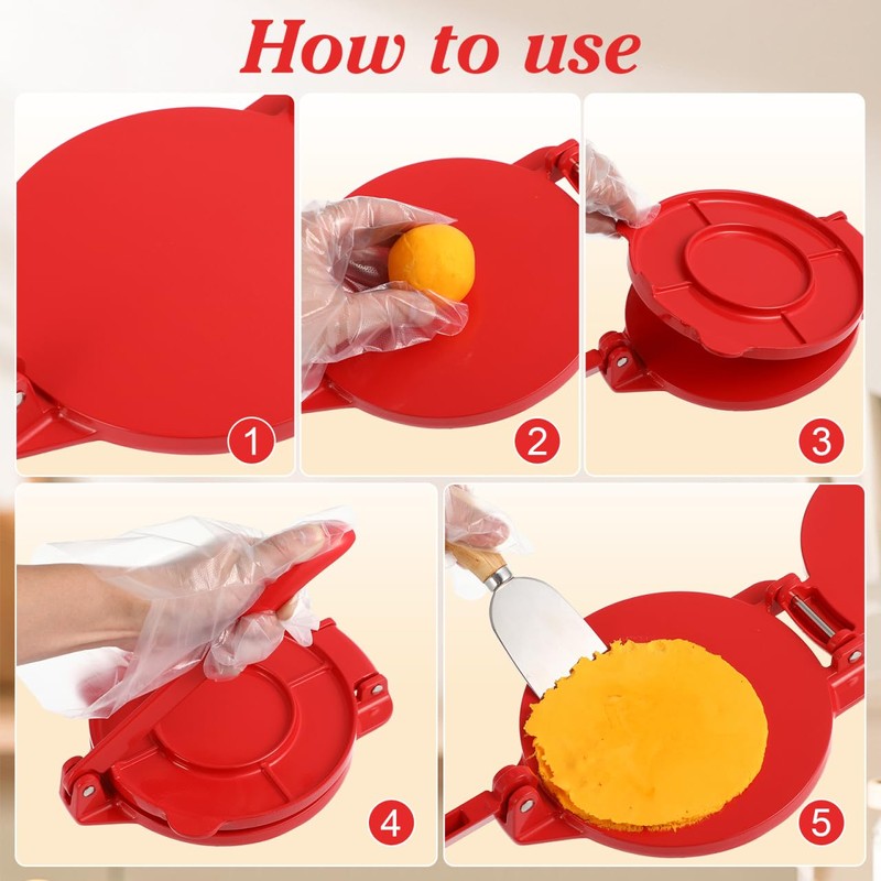 IMIKEYA 6 Inch Tortilla Press & Pizza Dough Maker -