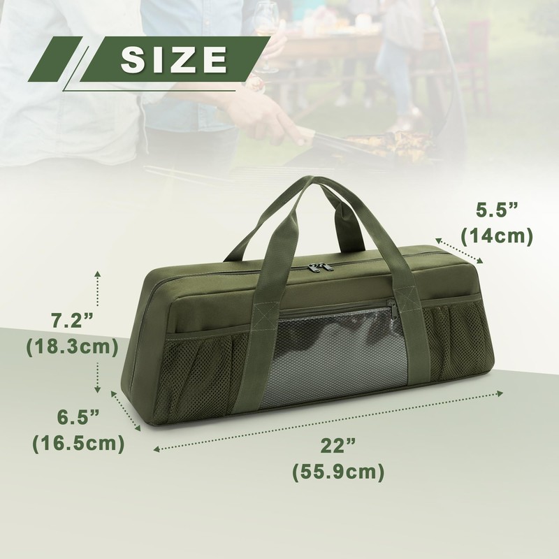 HODRANT Grill Tool Storage Bag, Outdoor BBQ Utensil Holder for