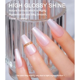 COSMOO Pearl Gel Nail Polish, Shell Drawing Gel Polish Mermaid Nail Gel Texture Thread Nail Gel with Shimmer Shiny Glossy Effect (Pearl-003)