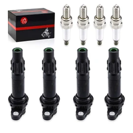 Ignition Coils & Spark Plug 4Pcs For Yamaha Waverunner FX1000 VX1100 Boat AR210 AR230 232 FRT1100 LAT1100 SR210 SX210 SRT1000 SR230 SX230 FAT1100 212X 212SS