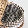 Wicker Picnic Basket with Lid and Handle Sturdy Woven Body