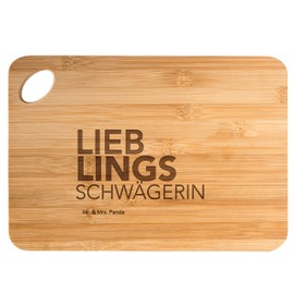 Mr. & Mrs. Panda Bamboo Chopping Board Sister in Law Gift, Sister, Wooden Board with Engraving, Saying, Partner, Gift, Chopping Board