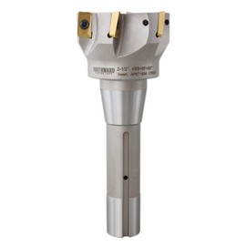 Accusize Industrial Tools 2-1/2'' Cutting Diameter by 6-1/8'' Oal 90 Degree R8 Shank Indexable End Mill with 6 Apkt1604 Carbide Inserts, 0028-6907