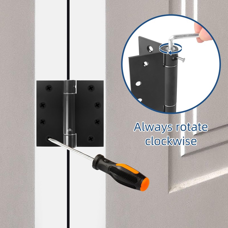 6 Pack Self Closing Door Hinges, 4 Inch Spring Loaded
